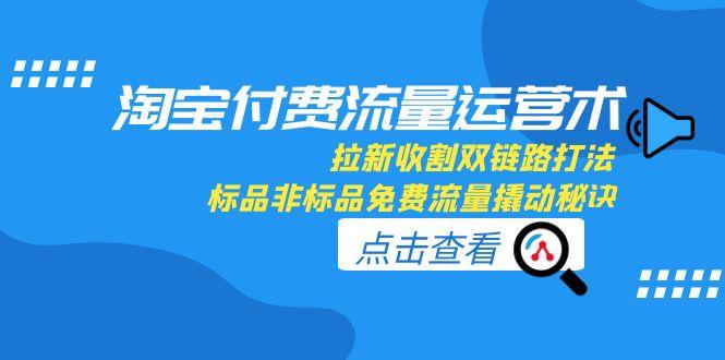 淘宝付费流量运营术，拉新收割双链路打法，标品非标品免费流量撬动秘诀祝你网-副业赚钱-互联网创业-资源整合祝你网