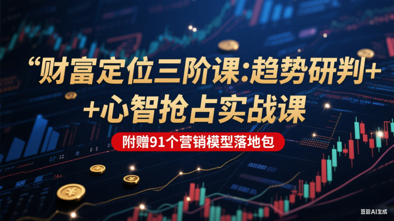 财富定位三阶：趋势研判 + 心智抢占实战课，附赠91个营销模型落地包祝你网-副业赚钱-互联网创业-资源整合祝你网