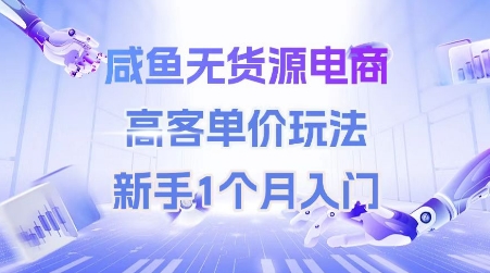 咸鱼无货源电商，高客单价玩法，新手1个月入门祝你网-副业赚钱-互联网创业-资源整合祝你网