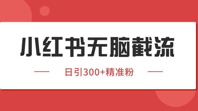 小红书截流同行客源，独家野路子获客玩法 日引200+暴力获客祝你网-副业赚钱-互联网创业-资源整合祝你网