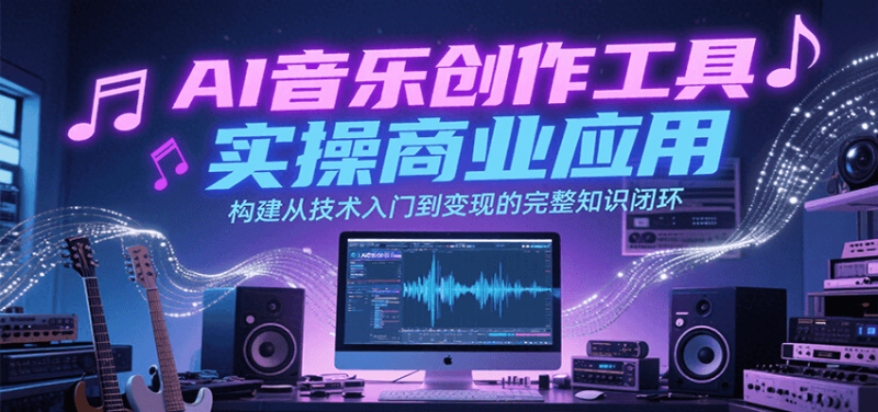 AI音乐创作工具实操商业应用，构建从技术入门到变现的完整知识闭环祝你网-副业赚钱-互联网创业-资源整合祝你网