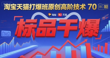 淘宝天猫打爆班原创高阶技术第70期：标品干爆祝你网-副业赚钱-互联网创业-资源整合祝你网