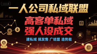 一人公司私域联盟，高客单私域，强人设成交，建私域 搞发售 广结盟 造势能祝你网-副业赚钱-互联网创业-资源整合祝你网