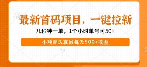 最新首码项目，操作最简单，收益高，一键拉新，1个小时单号可50+，小项目认真做每天5张+收益祝你网-副业赚钱-互联网创业-资源整合祝你网