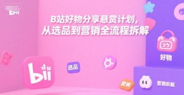 B站好物分享悬赏计划，从选品到营销全流程拆解祝你网-副业赚钱-互联网创业-资源整合祝你网