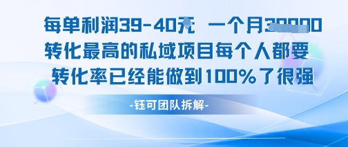 每单利润40一个月7k+转化最高的私域项目，每个人都要的产品转化率已经能做到100%祝你网-副业赚钱-互联网创业-资源整合祝你网