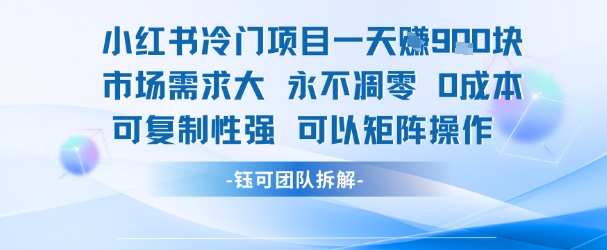 小红书冷门项目一天收益9张，市场需求大，0成本，可复制性强可以矩阵操作祝你网-副业赚钱-互联网创业-资源整合祝你网