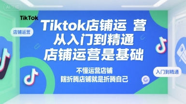 Tiktok店铺运营从入门到精通，店铺运营是基础，不懂运营店铺，瞎折腾店铺就是折腾自己祝你网-副业赚钱-互联网创业-资源整合祝你网