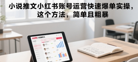 小说推文小红书账号运营快速爆单实操，这个方法，简单且粗暴祝你网-副业赚钱-互联网创业-资源整合祝你网
