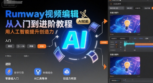 Rumway视频编辑从入门到进阶教程，用人工智能提升创造力祝你网-副业赚钱-互联网创业-资源整合祝你网