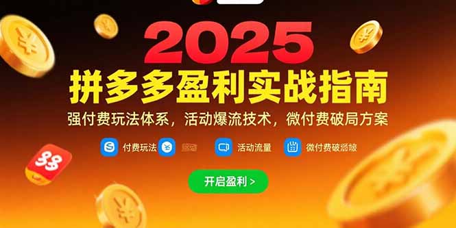 拼多多盈利实战指南，强付费玩法，活动爆流技术，微付费破局方案(更新7月祝你网-副业赚钱-互联网创业-资源整合祝你网
