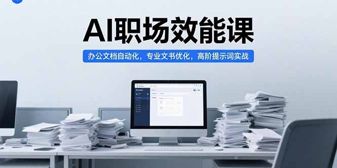 AI职场效能课，办公文档自动化，专业文书优化，高阶提示词实战祝你网-副业赚钱-互联网创业-资源整合祝你网