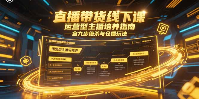 直播带货线下课，运营型主播培养指南，含九步绝杀与仓播玩法祝你网-副业赚钱-互联网创业-资源整合祝你网