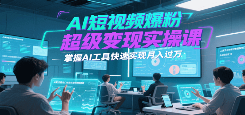 AI短视频爆粉超级变现实操课，掌握AI工具快速实现月入过万祝你网-副业赚钱-互联网创业-资源整合祝你网