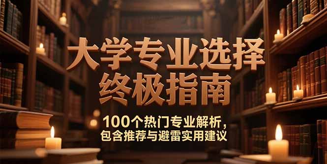 付费文：大学专业选择终极指南,100个热门专业解析,包含推荐与避雷实用建议祝你网-副业赚钱-互联网创业-资源整合祝你网