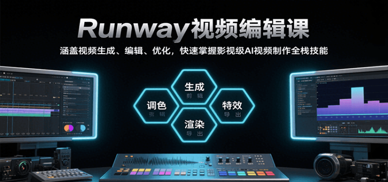 Runway视频编辑课，涵盖视频生成、编辑、优化，快速掌握影视级AI视频制作全栈技能祝你网-副业赚钱-互联网创业-资源整合祝你网