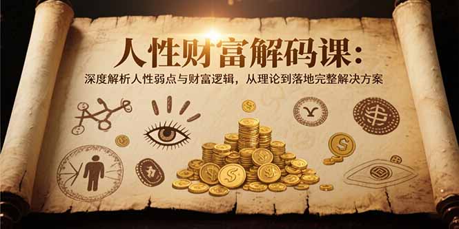 人性财富解码课6.0：深度解析人性弱点与财富逻辑，理论到落地完整解决方案祝你网-副业赚钱-互联网创业-资源整合祝你网