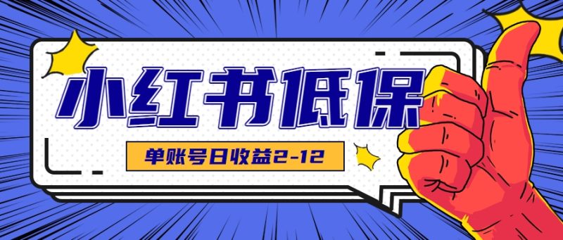 适合空闲时间操作的小红书低保项目，小红薯发布笔记，单个账号每天可获得2-12元左右祝你网-副业赚钱-互联网创业-资源整合祝你网