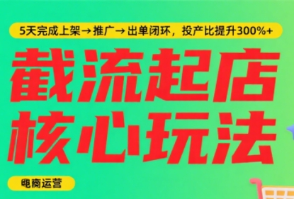 淘宝截流快速起店玩法，掌握暴力快速起店的流程祝你网-副业赚钱-互联网创业-资源整合祝你网