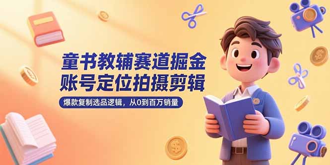 童书教辅赛道掘金，账号定位拍摄剪辑，爆款复制选品逻辑，从0到百万销量祝你网-副业赚钱-互联网创业-资源整合祝你网