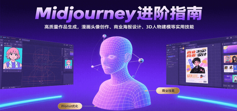 Midjourney进阶指南：高质量作品生成，漫画头像创作、商业海报设计、3D人物建模等祝你网-副业赚钱-互联网创业-资源整合祝你网
