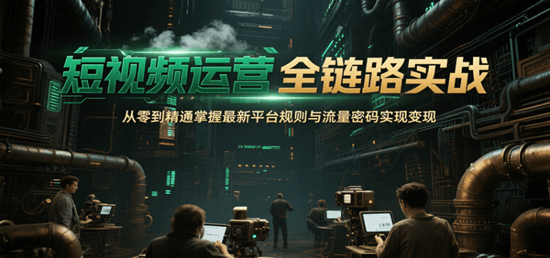 短视频运营全链路实战，从零到精通掌握最新平台规则与流量密码实现变现祝你网-副业赚钱-互联网创业-资源整合祝你网
