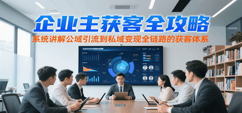 企业主获客全攻略，系统讲解公域引流到私域变现全链路的获客体系祝你网-副业赚钱-互联网创业-资源整合祝你网
