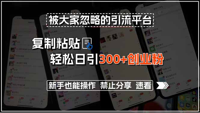 被大家忽略的引流平台，复制粘贴轻松日引300+创业粉，新手也能操作，禁…祝你网-副业赚钱-互联网创业-资源整合祝你网