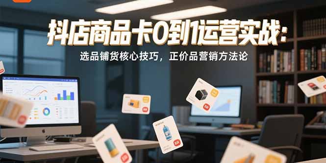 抖店商品卡0到1运营实战：选品铺货核心技巧，正价品营销方法论祝你网-副业赚钱-互联网创业-资源整合祝你网