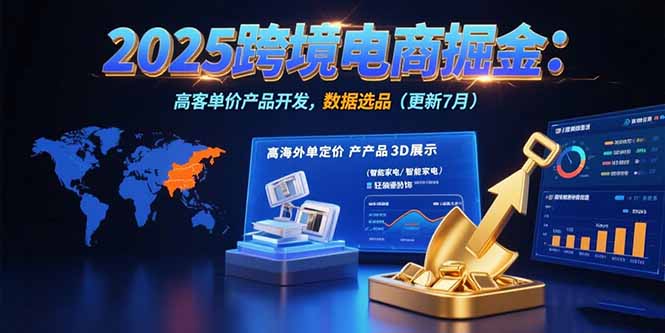 2025跨境电商掘金：蓝海市场定位，高客单价产品开发，数据选品(更新7月祝你网-副业赚钱-互联网创业-资源整合祝你网