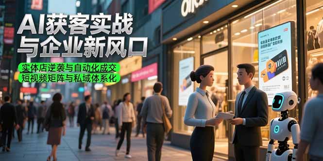 AI获客实战与企业新风口，实体店逆袭与自动化成交 短视频矩阵与私域体系化祝你网-副业赚钱-互联网创业-资源整合祝你网