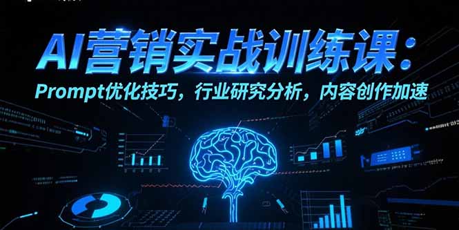 AI营销实战训练课：Prompt优化技巧，行业研究分析，内容创作加速祝你网-副业赚钱-互联网创业-资源整合祝你网