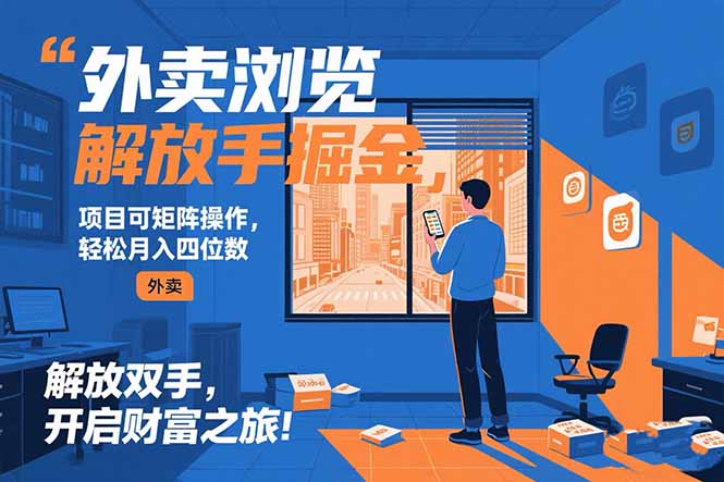 外卖浏览掘金项目 可矩阵操作 轻松日入500+祝你网-副业赚钱-互联网创业-资源整合祝你网