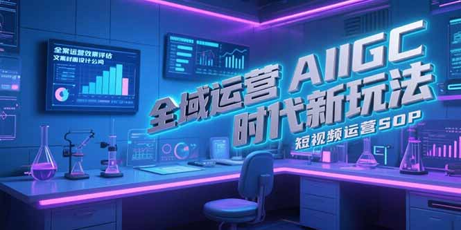 全域运营AIGC时代新玩法，文案封面设计公式，短视频运营SOP祝你网-副业赚钱-互联网创业-资源整合祝你网