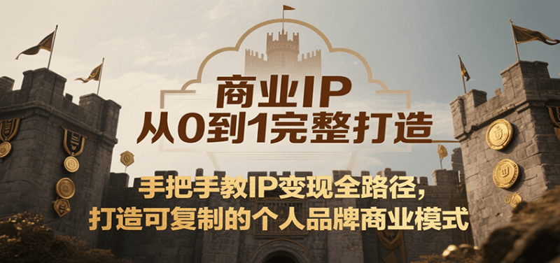 商业IP从0到1完整打造，手把手教IP变现全路径，打造可复制的个人品牌商业模式祝你网-副业赚钱-互联网创业-资源整合祝你网