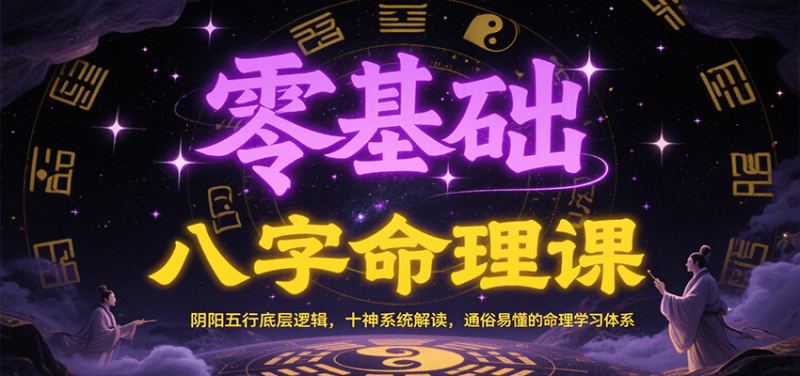 零基础八字命理课：阴阳五行底层逻辑，十神系统解读，通俗易懂的命理学习体系祝你网-副业赚钱-互联网创业-资源整合祝你网
