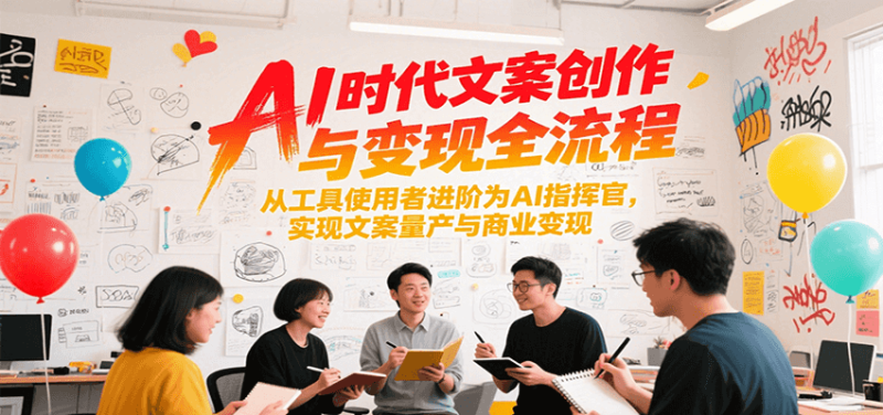 AI时代文案创作与变现全流程，从工具使用者进阶为AI指挥官，实现文案量产与商业变现祝你网-副业赚钱-互联网创业-资源整合祝你网