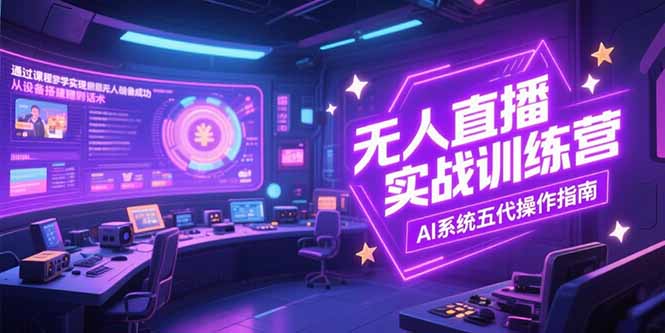 无人直播实操训练营，从设备搭建到话术，AI系统五代操作指南(7月更新祝你网-副业赚钱-互联网创业-资源整合祝你网