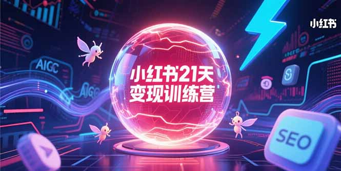 小红书21天变现训练营，AIGC工具高效应用，SEO优化核心技巧祝你网-副业赚钱-互联网创业-资源整合祝你网