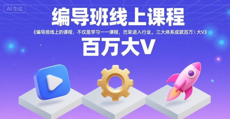 编导班线上课程，不仅是学习一门课程，更是进入一个行业，三大体系成就百万大V祝你网-副业赚钱-互联网创业-资源整合祝你网