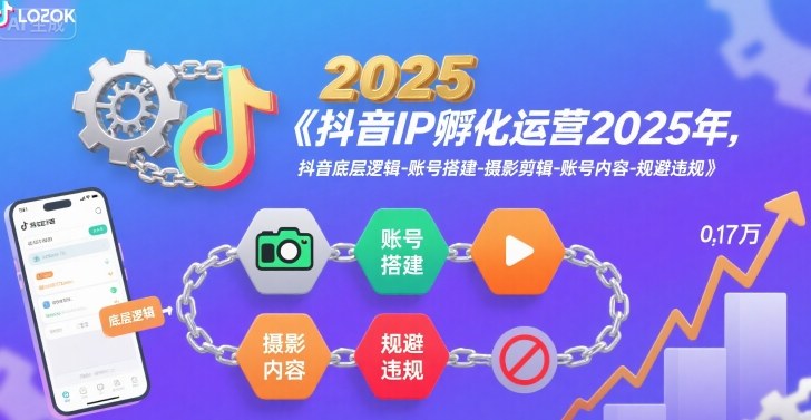 抖音IP孵化运营2025年，抖音底层逻辑-账号搭建-摄影剪辑-账号内容-规避违规祝你网-副业赚钱-互联网创业-资源整合祝你网