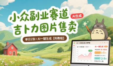 小众副业赛道 吉卜力图片售卖 单日2张+ AI一键生成【附教程】祝你网-副业赚钱-互联网创业-资源整合祝你网