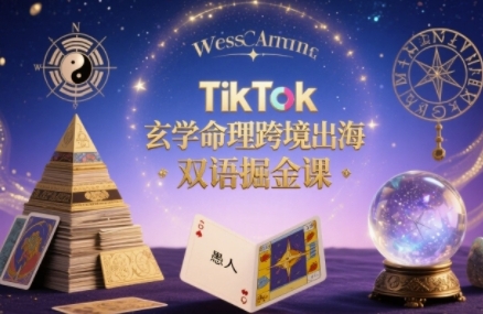 TikTok玄学命理跨境出海双语掘金课，手把手教你用命理知识精准直击海外用户痛点祝你网-副业赚钱-互联网创业-资源整合祝你网