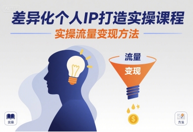 差异化个人IP打造实操课程，实操流量变现方法祝你网-副业赚钱-互联网创业-资源整合祝你网