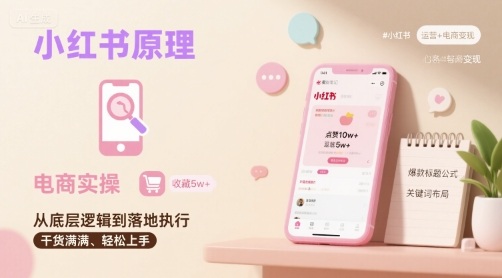 小红书原理以及详细实操流程，小红书电商教程祝你网-副业赚钱-互联网创业-资源整合祝你网
