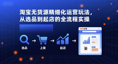 淘宝无货源精细化运营玩法，从选品到起店的全流程实操祝你网-副业赚钱-互联网创业-资源整合祝你网