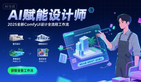 AI赋能设计师， 2025全新comfyui设计全流程工作流 ，室内-建筑-景观-美术，零基础直接上手祝你网-副业赚钱-互联网创业-资源整合祝你网