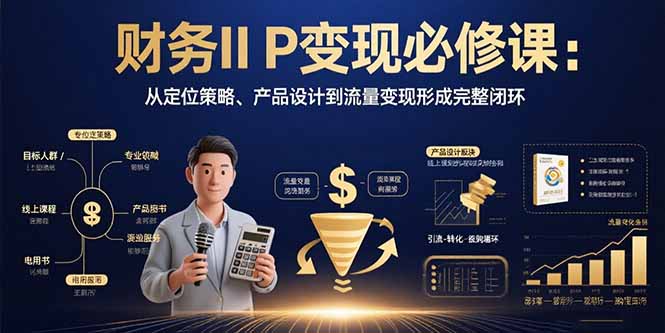 财务IP变现必修课：从定位策略、产品设计到流量变现形成完整闭环祝你网-副业赚钱-互联网创业-资源整合祝你网