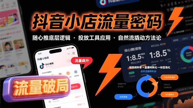 抖音小店流量密码，随心推底层逻辑，投放工具应用，自然流撬动核心方法论祝你网-副业赚钱-互联网创业-资源整合祝你网
