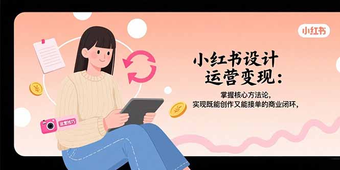 小红书设计运营变现：掌握核心方法论，实现既能创作又能接单的商业闭环祝你网-副业赚钱-互联网创业-资源整合祝你网